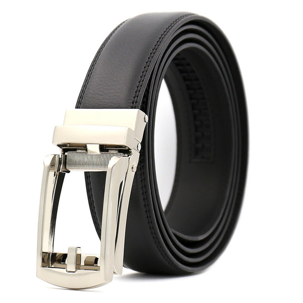 Black and Gold Men's Adjustable Ratchet Slide Buckle Belt