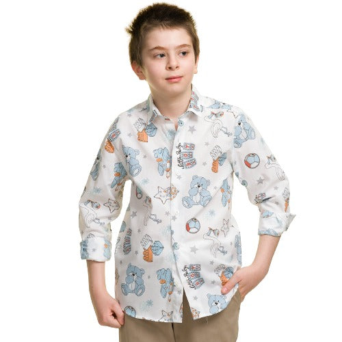 Multicolor Printed Boys Floral Hawaiian Shirts - Tropical Long Sleeve -  ShopCelino