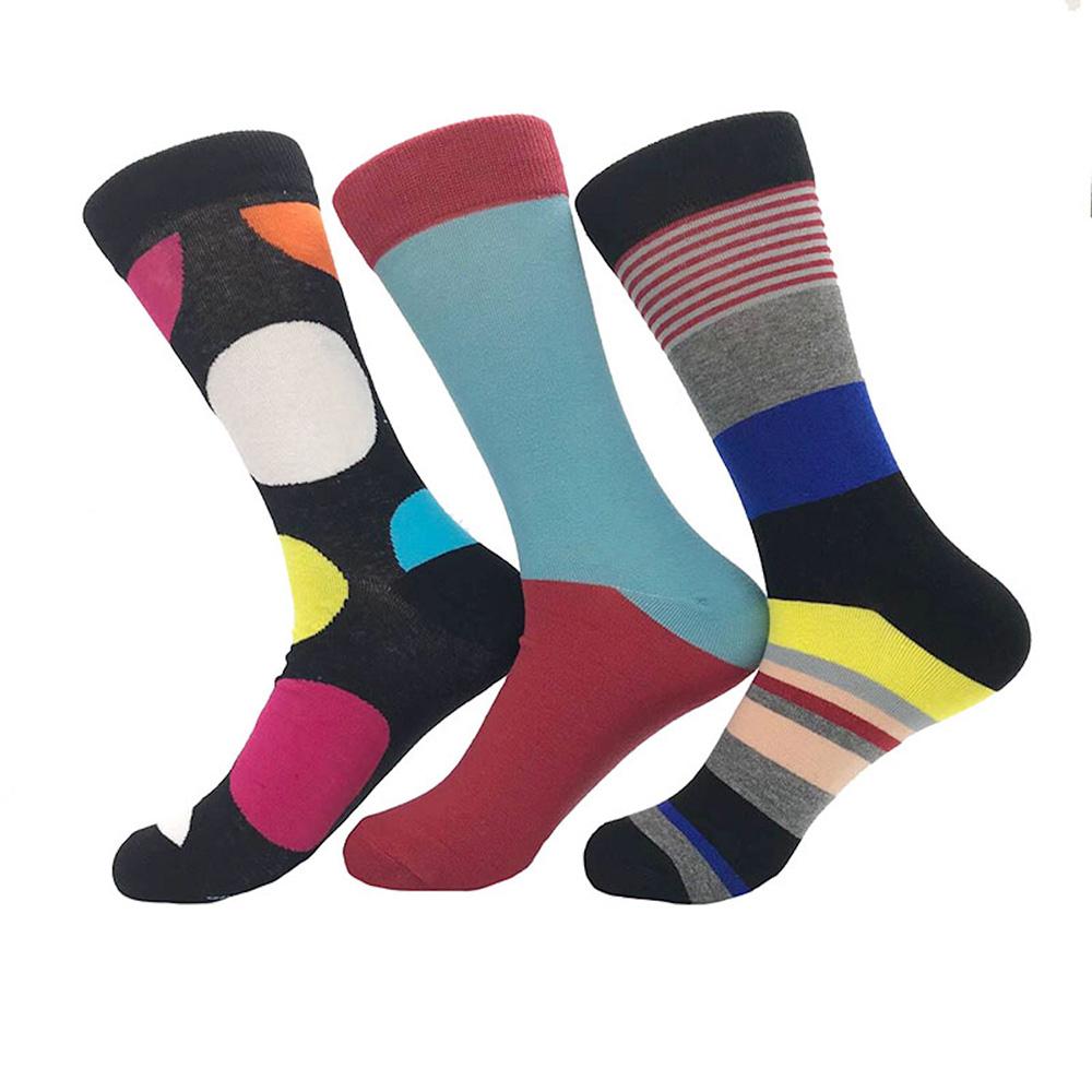 AESO-S007_62ec6b6b-efaa-47c6-9cc5-49c0624d6261 Men's Ball Printed Stripe Plain 3pk Assorted Bundle Soft Colorful Socks - Amedeo Exclusive