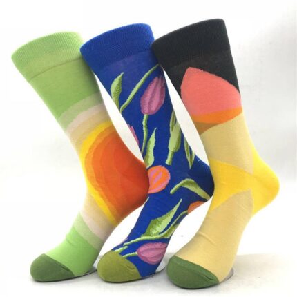 Men's Colorful Floral Printed Colorful Sock Assorted Bundle 3pk - Amedeo Exclusive