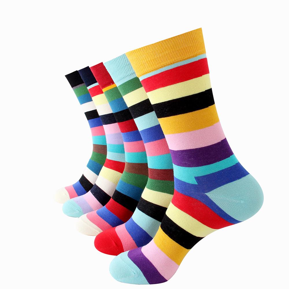 AESO-S037_1 Men's Plain Five Color 5pk Assorted Bundle Soft Elastic Colorful Socks - Amedeo Exclusive