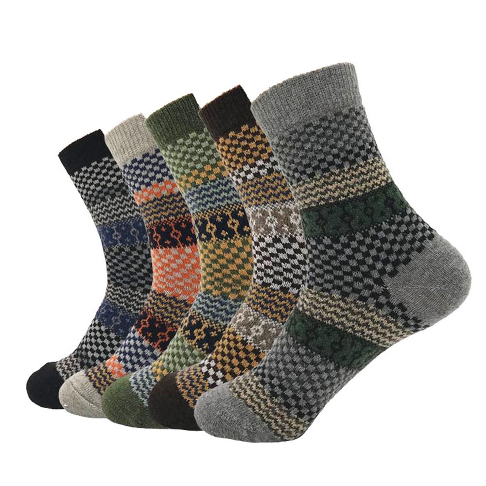 AESO-S039_1 Men's Plain Five Color 5pk Assorted Bundle Soft Elastic Colorful Socks - Amedeo Exclusive