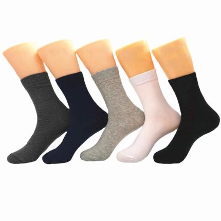 Men's Plain Multicolor 5pk Assorted Bundle Soft Colorful Socks - Amedeo Exclusive