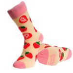 Pink Fruit Printed -European Made - Egyptian Cotton Socks - Premium Cotton Fun socks with Soft Elastic - Celino Corp.
