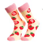 Pink Fruit Printed -European Made - Egyptian Cotton Socks - Premium Cotton Fun socks with Soft Elastic - Celino Corp.