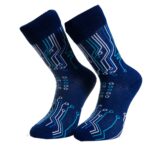 Dark Blue Printed -European Made - Egyptian Cotton Socks - Premium Cotton Fun socks with Soft Elastic - Celino Corp.