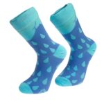 Blue Water Drop -European Made - Egyptian Cotton Socks - Premium Cotton Fun socks with Soft Elastic - Image 3