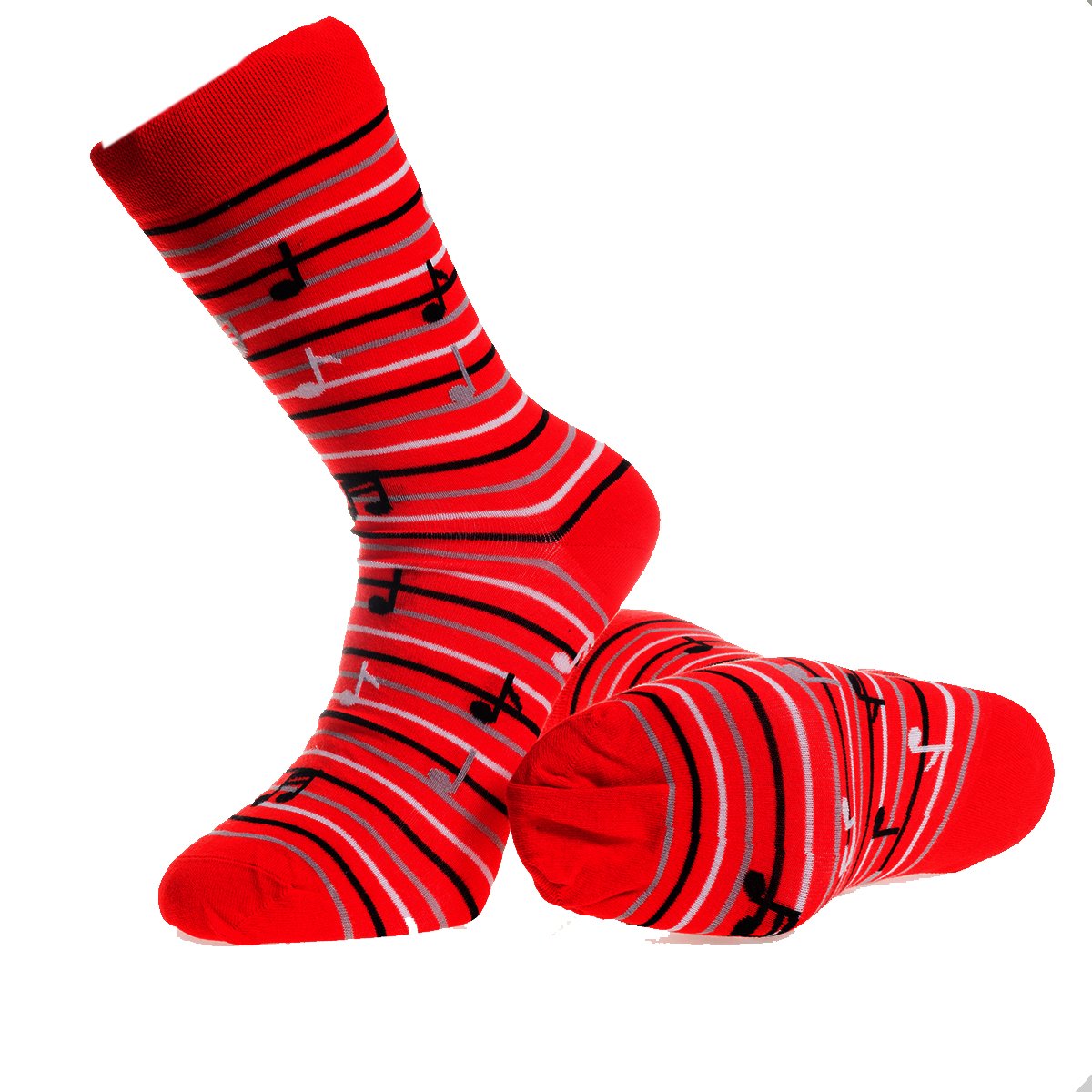 CA0198_1 Black and Red -European Made - Egyptian Cotton Socks - Premium Cotton Fun socks with Soft Elastic - Image 1