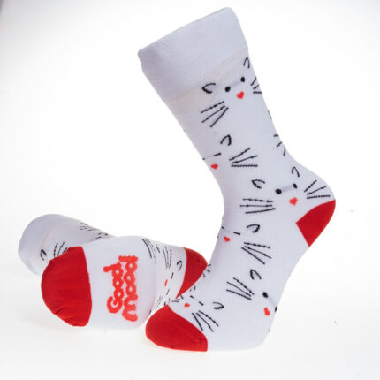 White Printed-European Made - Egyptian Cotton Socks - Premium Cotton Fun socks with Soft Elastic - Celino Corp.