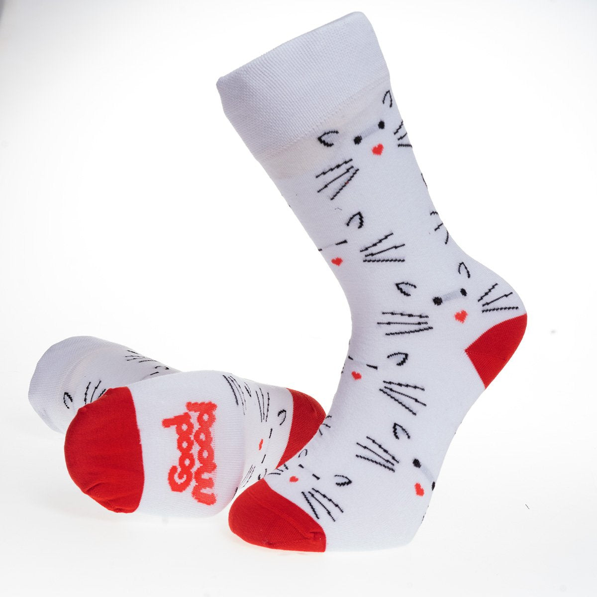 CA0206_1 White Printed-European Made - Egyptian Cotton Socks - Premium Cotton Fun socks with Soft Elastic - Celino Corp.