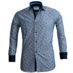 Blue Denim Mens Slim Fit Designer Dress Shirt - tailored Cotton Shirts for Work and Casual Wear - Image 2
