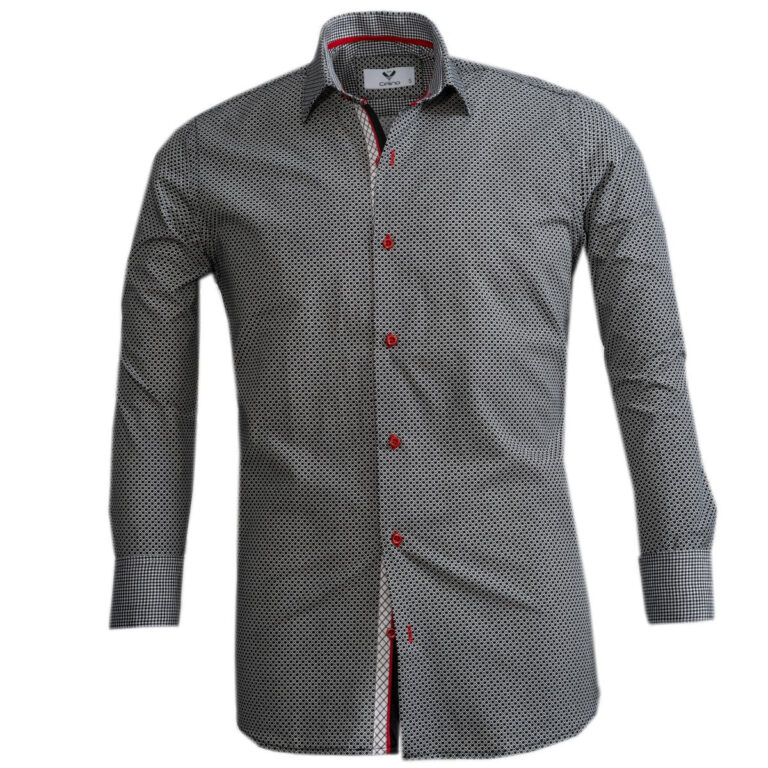 Black & White Mens Slim Fit Designer Dress Shirt - tailored Cotton Shirts for Work and Casual Wear - Celino Corp.