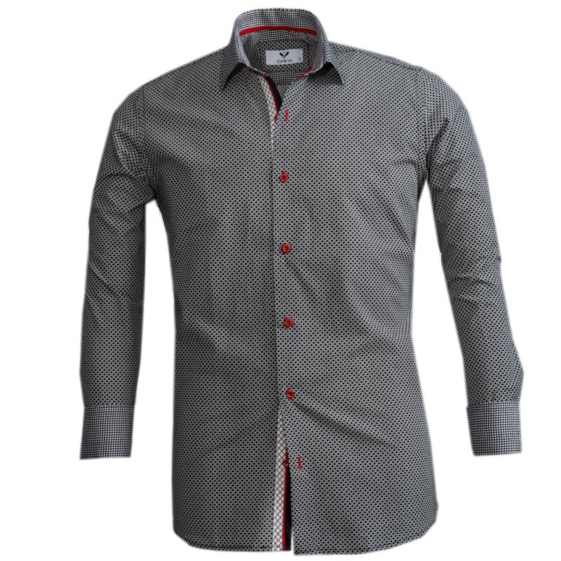 Black & White Mens Slim Fit Designer Dress Shirt - tailored Cotton Shirts for Work and Casual Wear - Celino Corp.