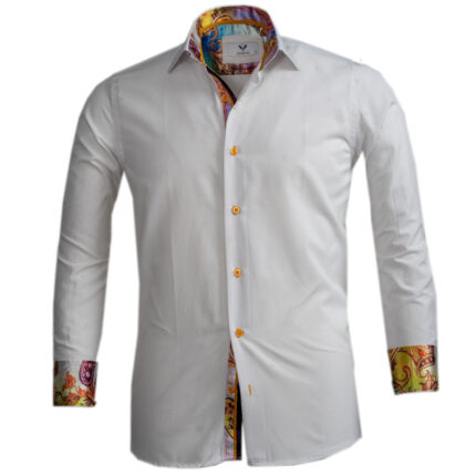 Multicolor Pattern Mens Slim Fit Designer Dress Shirt - tailored Cotton Shirts for Work