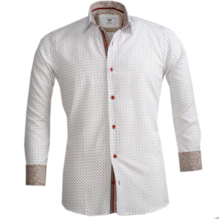Multicolor Pattern Mens Slim Fit Designer Dress Shirt - tailored Cotton Shirts for Work