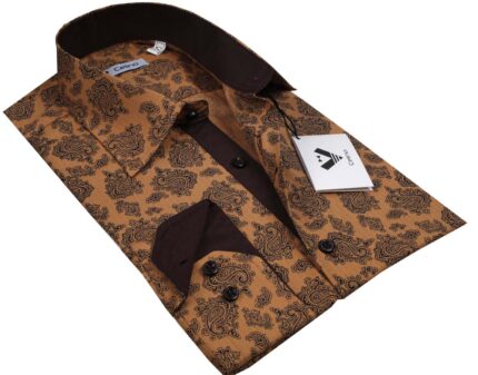 Pattern Mens Slim Fit Designer Dress Shirt - tailored Cotton Shirts for Work