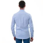 Blue with inside Slim Fit Designer Dress Shirt - tailored Cotton Shirts for Work - Image 5