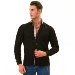 Black inside Floral Slim Fit Designer Dress Shirt - tailored Cotton Shirts for Work - Image 2
