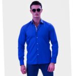 Blue inside different Slim Fit Designer Dress Shirt - tailored Cotton Shirts for Work - Image 2