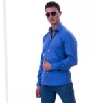Blue inside different Slim Fit Designer Dress Shirt - tailored Cotton Shirts for Work - Image 3
