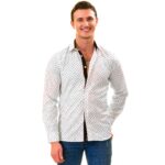 Black Printed White Slim Fit Designer Dress Shirt - tailored Cotton Shirts for Work - Celino Corp.