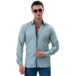 Green with Gren Sailor inside Slim Fit Designer Dress Shirt - tailored Cotton Shirts for Work - Image 2