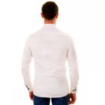 White with Floral inside Slim Fit Designer Dress Shirt - tailored Cotton Shirts for Work - Image 5