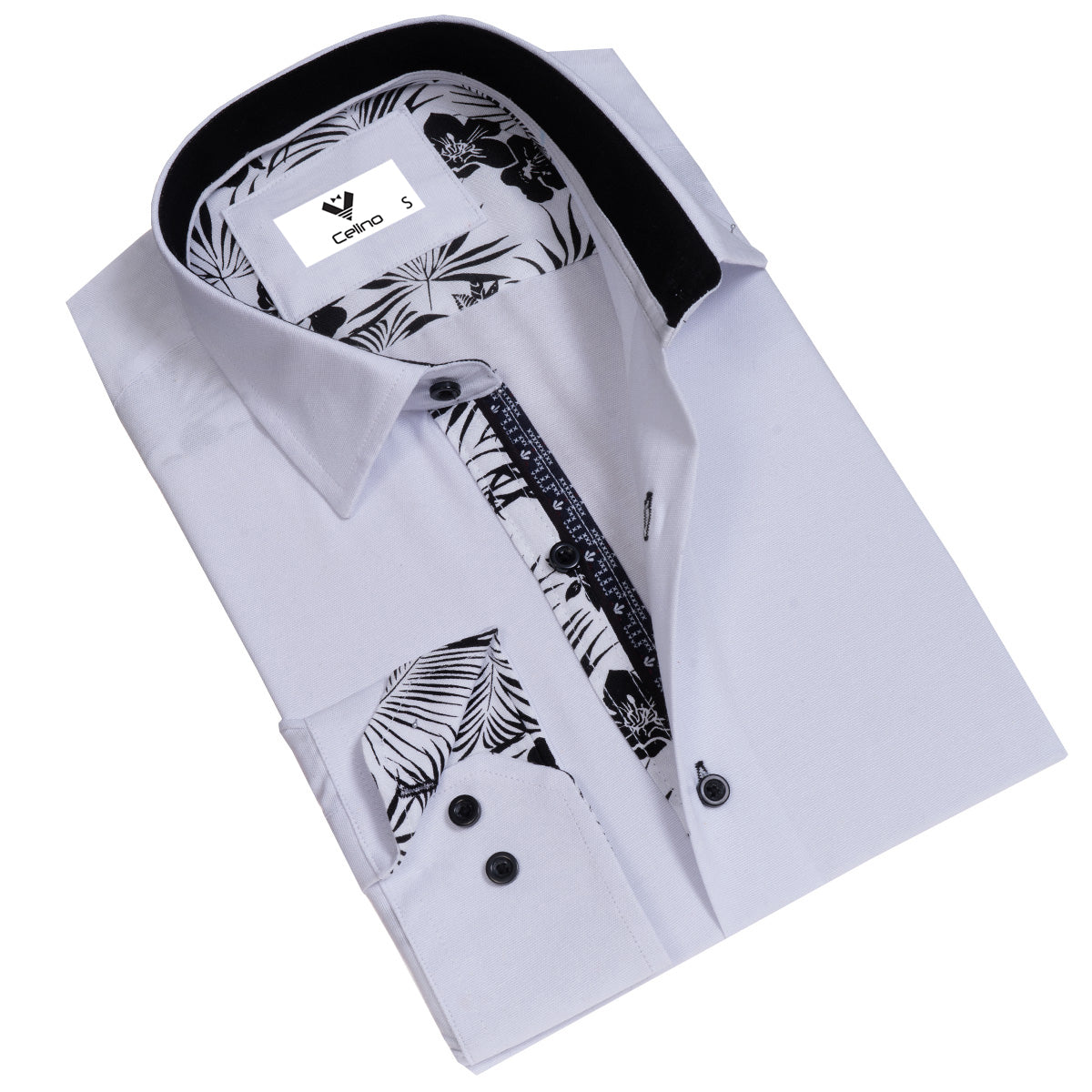 CEBD7676_0 Multicolor Pattern Mens Slim Fit Designer Dress Shirt - tailored Cotton Shirts for Work - Image 1