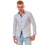 Multicolor Pattern Mens Slim Fit Designer Dress Shirt - tailored Cotton Shirts for Work - Image 2