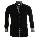 Dark Black Mens Slim Fit Designer Dress Shirt - tailored Cotton Shirts for Work - Image 5