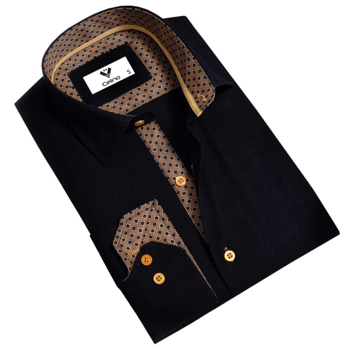 CEBD7681_0 Multicolor Pattern Mens Slim Fit Designer Dress Shirt - tailored Cotton Shirts for Work - Image 1
