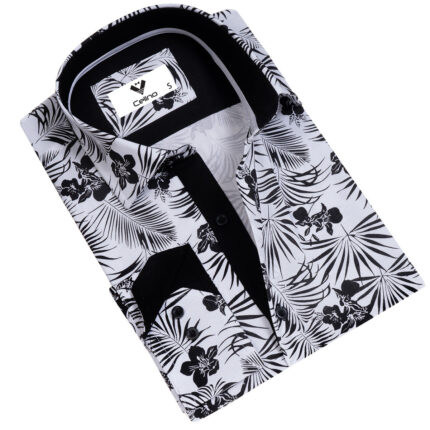 Multicolor Pattern Mens Slim Fit Designer Dress Shirt - tailored Cotton Shirts for Work