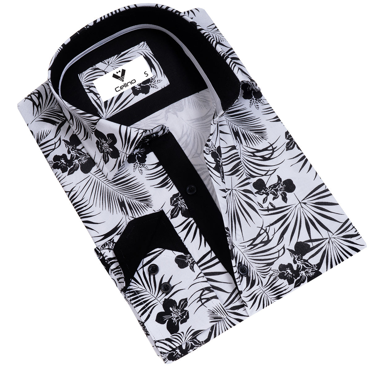 CEBD7682_0 Multicolor Pattern Mens Slim Fit Designer Dress Shirt - tailored Cotton Shirts for Work - Image 1