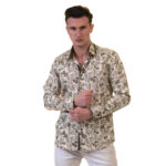 Floral Mens Slim Fit Designer Dress Shirt - tailored Cotton Shirts for Work - Image 3