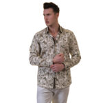 Floral Mens Slim Fit Designer Dress Shirt - tailored Cotton Shirts for Work - Image 4