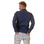 Dark Blue Mens Slim Fit Designer Dress Shirt - tailored Cotton Shirts for Work - Image 5