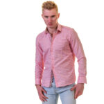 Pink Check Mens Slim Fit Designer Dress Shirt - tailored Cotton Shirts for Work - Image 2