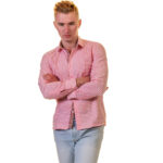 Pink Check Mens Slim Fit Designer Dress Shirt - tailored Cotton Shirts for Work - Image 3