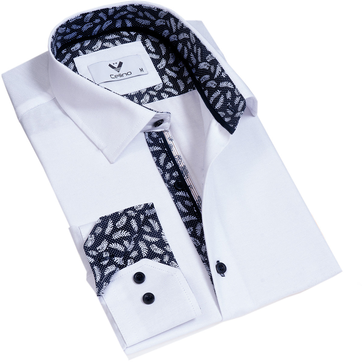 CEBD7801_0 Solid White Mens Slim Fit Designer Dress Shirt - tailored Cotton Shirts for Work - Image 1