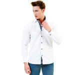 Solid White Mens Slim Fit Designer Dress Shirt - tailored Cotton Shirts for Work - Image 3