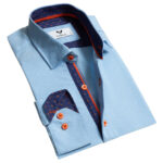 Cyan Color Mens Slim Fit Designer Dress Shirt - tailored Cotton Shirts for Work and Casual Wear - Celino Corp.