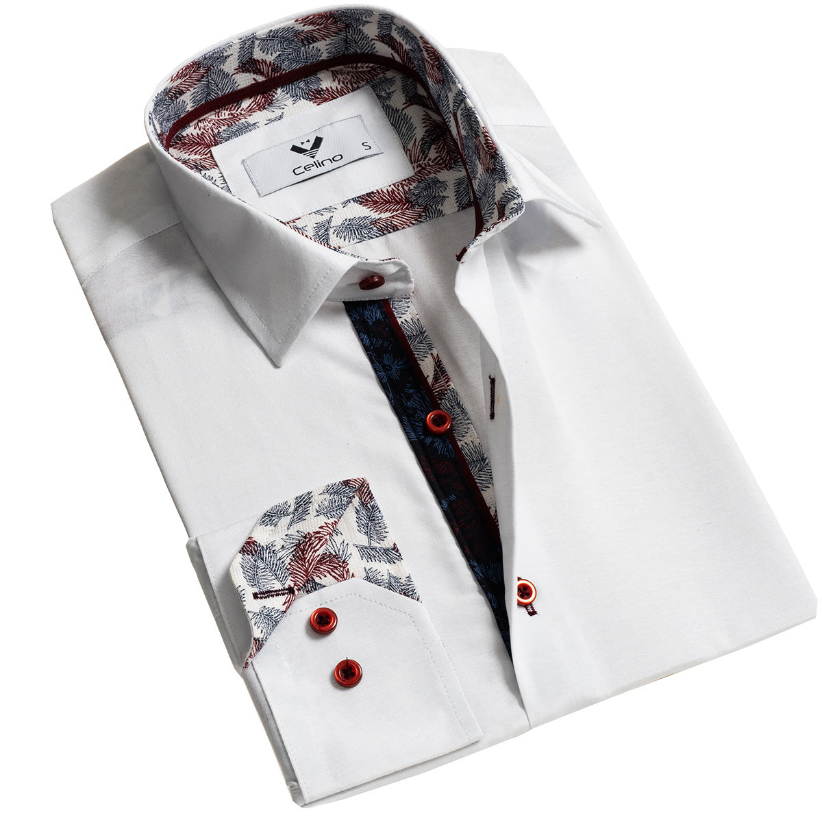 CEBD7892 Multicolor Mens Slim Fit Designer Dress Shirt - tailored Cotton Shirts for Work - Image 1