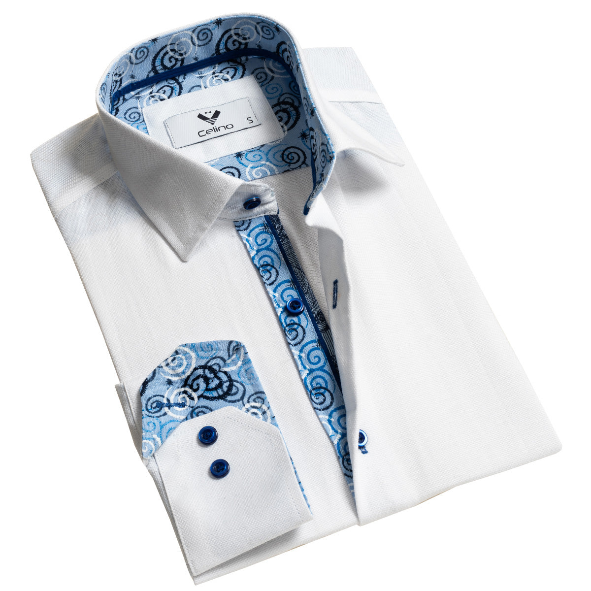 CEBD7893 Multicolor Mens Slim Fit Designer Dress Shirt - tailored Cotton Shirts for Work - Image 1