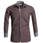 Beige Palm Trees Mens Slim Fit Designer Dress Shirt - tailored Cotton Shirts for Work and Casual - Image 2