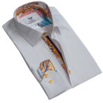 White Mens Slim Fit Designer Dress Shirt - tailored Cotton Shirts for Work and Casual - Celino Corp.