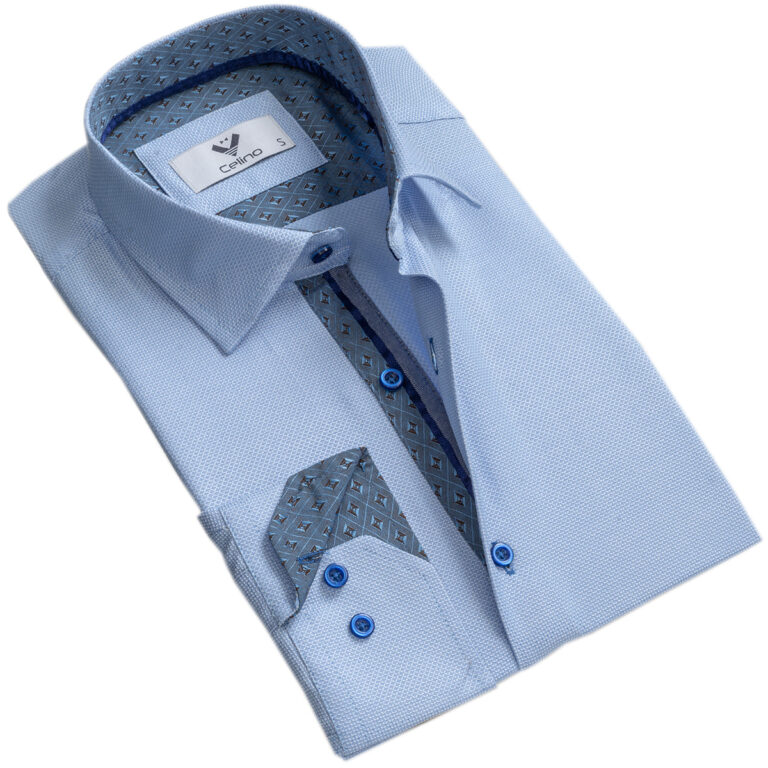 Checkers Mens Slim Fit Designer Dress Shirt - tailored Cotton Shirts for Work - Celino Corp.