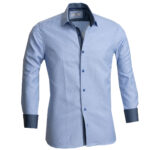 Checkers Mens Slim Fit Designer Dress Shirt - tailored Cotton Shirts for Work - Celino Corp.