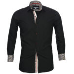 Black Paisley Mens Slim Fit Designer Dress Shirt - tailored Cotton Shirts for Work and Casual Wear - Celino Corp.