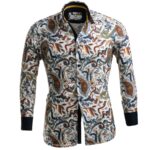 Colorful Paisley Mens Slim Fit Designer Dress Shirt - tailored Cotton Shirts for Work and Casual - Celino Corp.