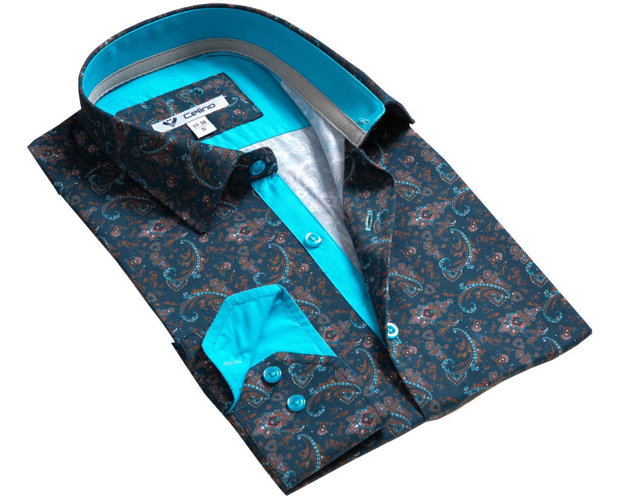 CEBD8901 Mens Slim Fit Designer Dress Shirt - tailored Cotton Shirts for Work and Casual Wear - Image 1